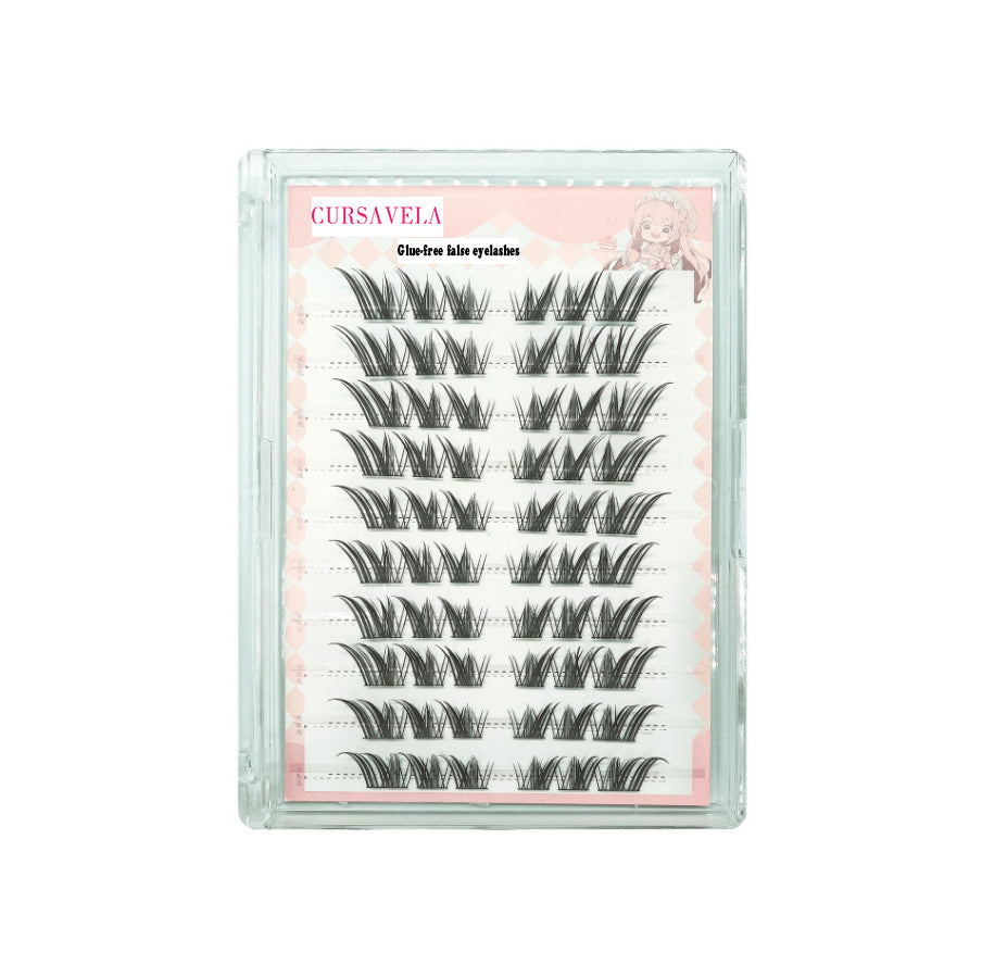 Individual DIY lashes Glue-Free Chang’e Segmented False Lashes | Fox-Style Upward-Slanting, Enchanting Royal Sister Vibe, Natural & Thick Without Exaggeration