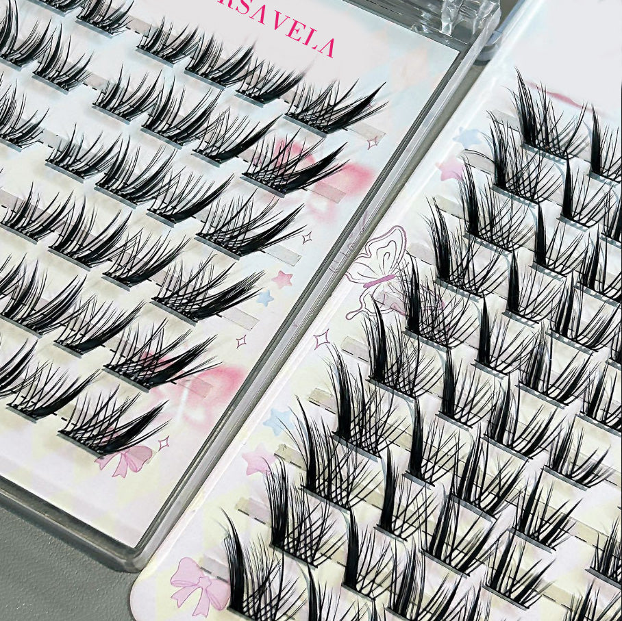 Crusavela Individual DIY lashes Princess, Please Wear It! Fox-Style Winged Lashes - Voluptuous & Curled, 3-Scenario Fit