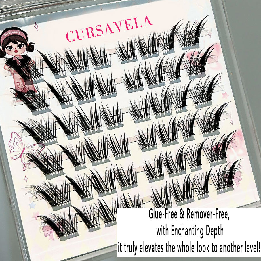 Crusavela Individual DIY lashes Princess, Please Wear It! Fox-Style Winged Lashes - Voluptuous & Curled, 3-Scenario Fit