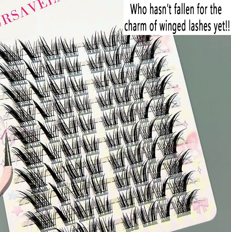 Crusavela Individual DIY lashes Princess, Please Wear It! Fox-Style Winged Lashes - Voluptuous & Curled, 3-Scenario Fit