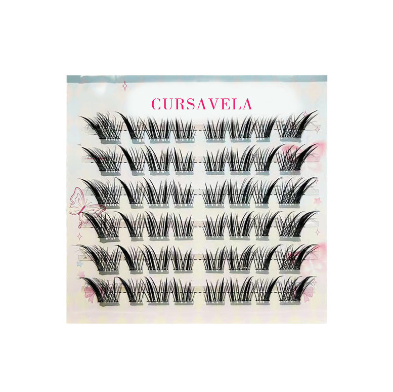 Crusavela Individual DIY lashes Princess, Please Wear It! Fox-Style Winged Lashes - Voluptuous & Curled, 3-Scenario Fit