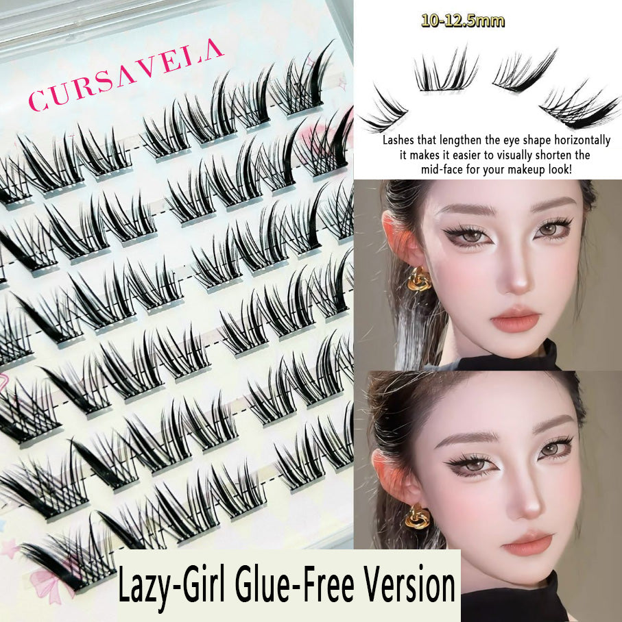 Crusavela Individual DIY lashes Princess, Please Wear It! Fox-Style Winged Lashes - Voluptuous & Curled, 3-Scenario Fit