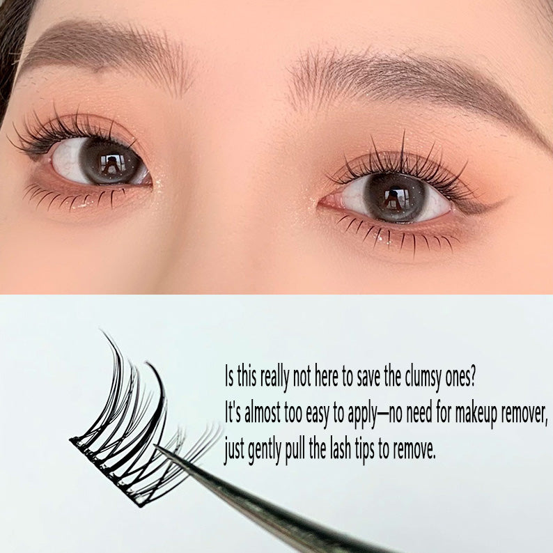 Lazy Glue-Free & Removal-Free Self-Adhesive High-Capacity Pure Lily False Eyelashes - Natural Idol Style, Voluminous & Beginner-Friendly