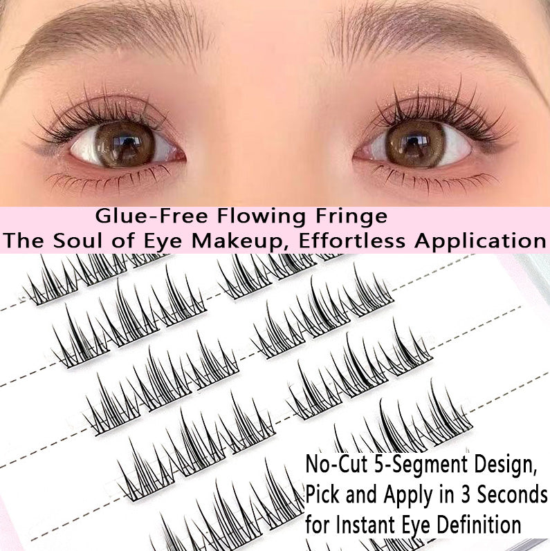 100pcs No-Glue Camellia Lash Clusters - Natural & Realistic Small Floral Design, Self-Adhesive for Beginners
