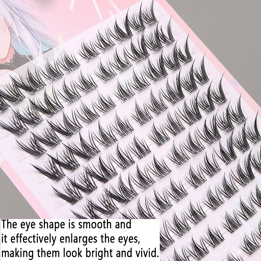 10 Rows of Best-selling Nine-Tailed Rabbit False Eyelashes! Naturally oblique flying style fits all eye shapes, simulates real lashes and enlarges eyes, a must-have for influencers!