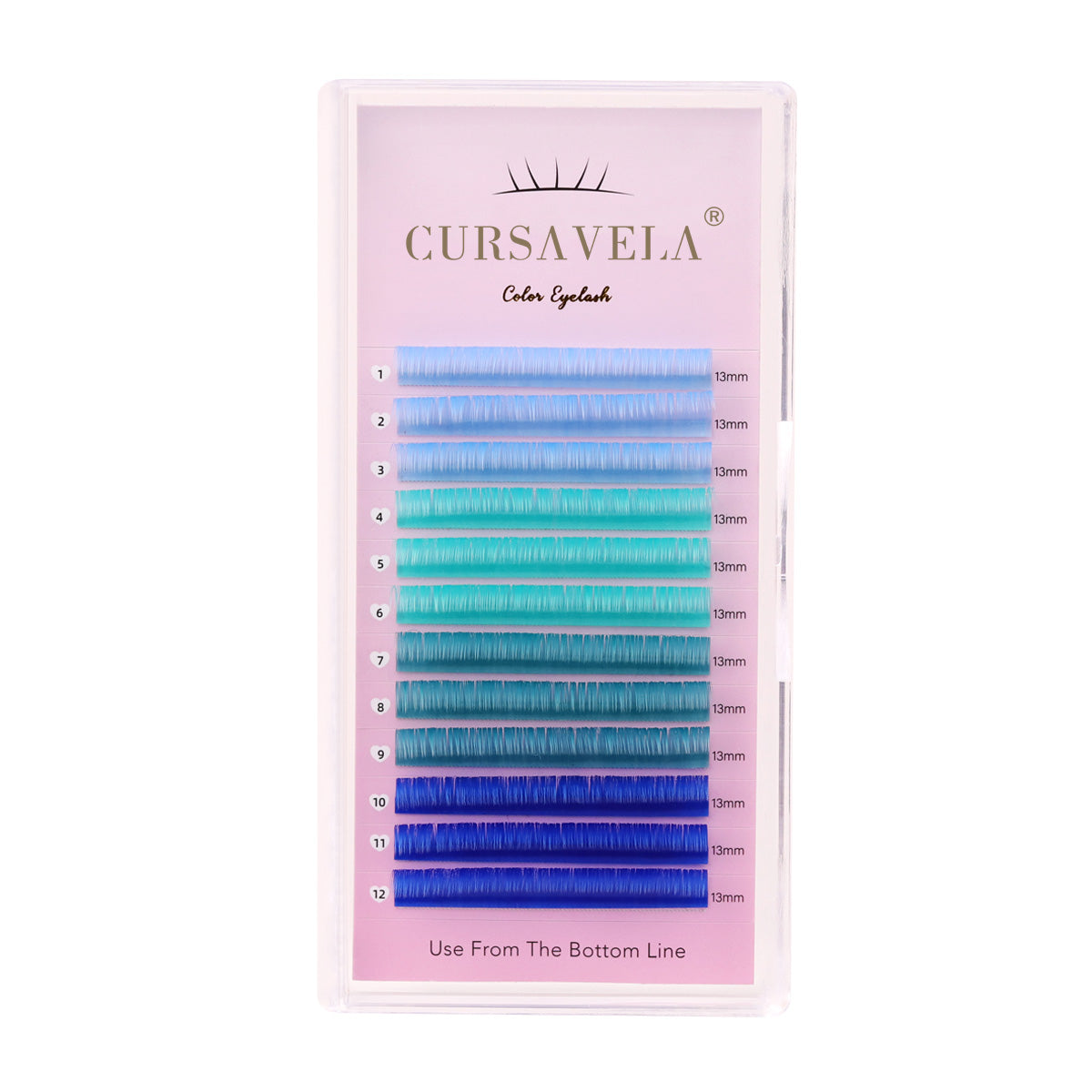 100pcs Colorful Eyelash Individual Extensions for Halloween – Mix of Pink, Red, Green, Blue, and Purple by CURSAVELA