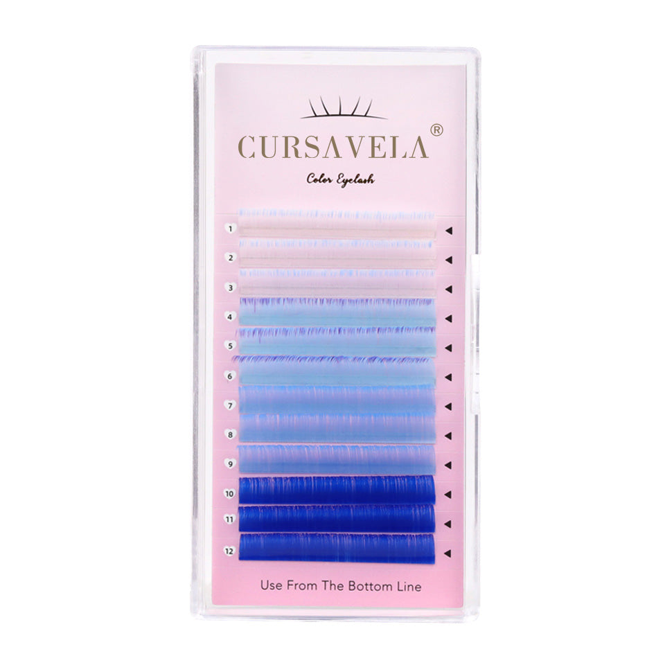 100pcs Colorful Eyelash Individual Extensions for Halloween – Mix of Pink, Red, Green, Blue, and Purple by CURSAVELA
