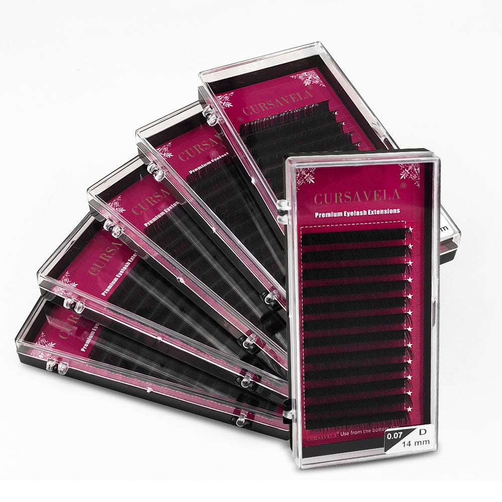 100 Pcs CURSAVELA Classic Volume Lashes, Fluffy Ultra Soft Eyelash Extensions