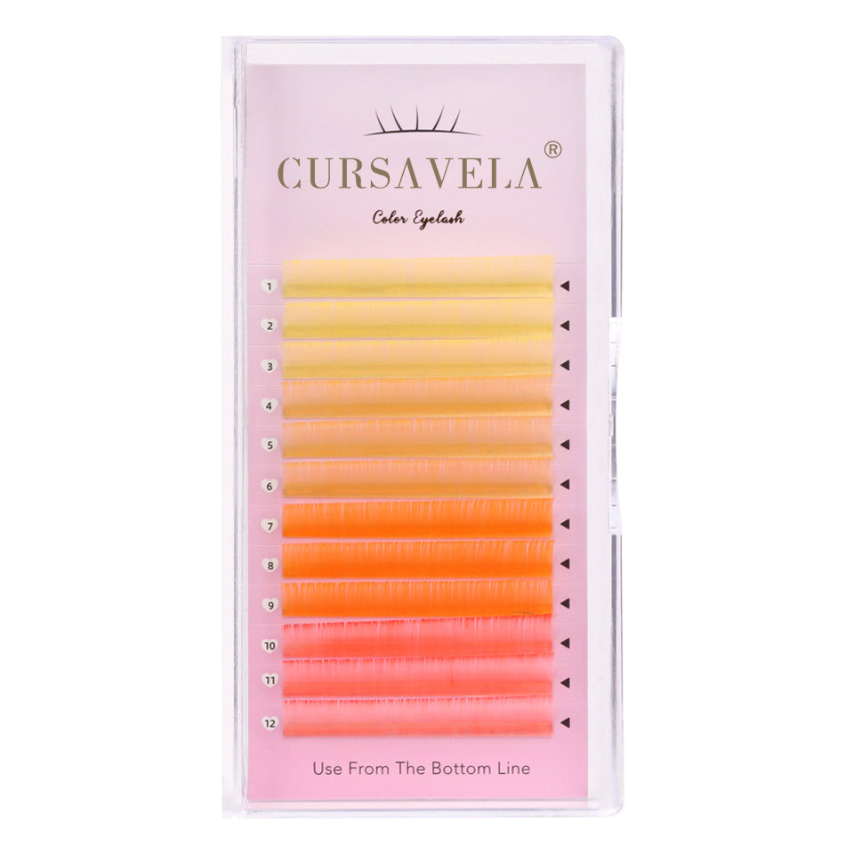 100pcs Colorful Eyelash Individual Extensions for Halloween – Mix of Pink, Red, Green, Blue, and Purple by CURSAVELA