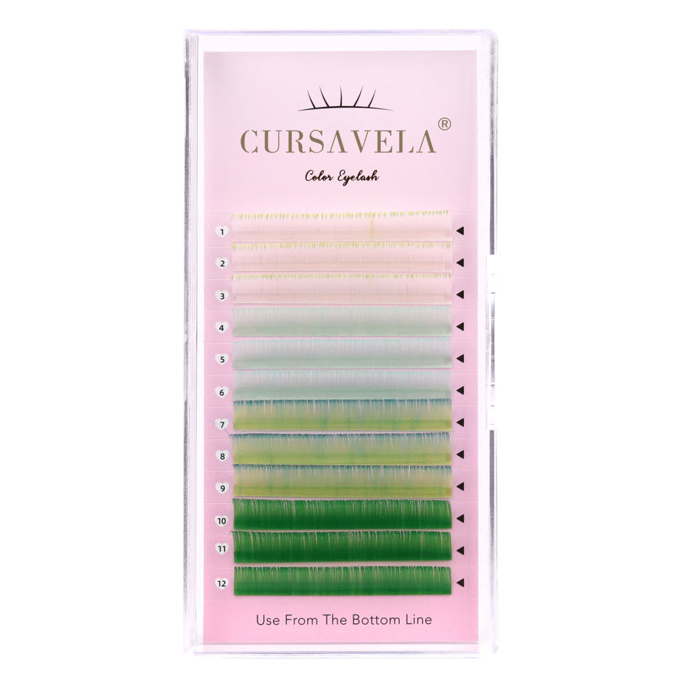 100pcs Colorful Eyelash Individual Extensions for Halloween – Mix of Pink, Red, Green, Blue, and Purple by CURSAVELA