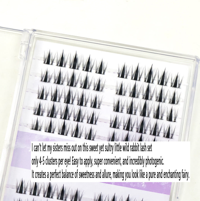 100pcs Barbie Wild Bunny Sweet & Cool Photogenic Lashes - Lazy Girl's 3-Step Voluminous Barbie Manga Style, Self-Adhesive False Lashes for Beginners