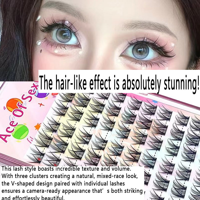 100pcs Lazy Girl's Sixpence Rose False Eyelashes - Natural Clustered Dense Manga Eye Lashes for Beginners, Camera-Ready