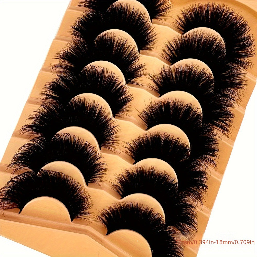 7 Pairs of 3D Faux Mink Lashes: Ultra-Thick, Long, Glamorous Makeup, Simple to Apply & Reusable