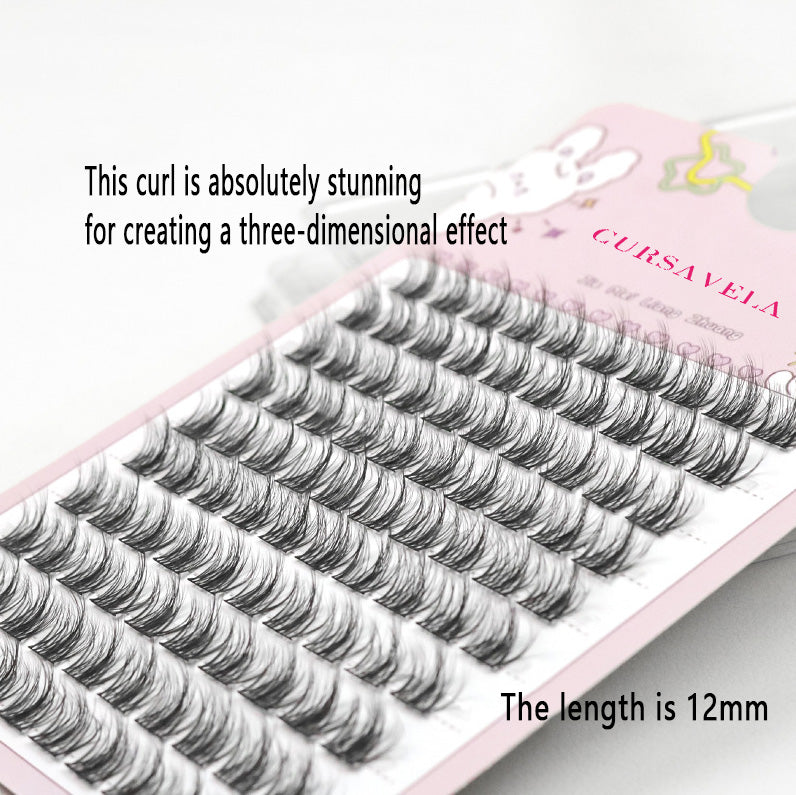100pcs 5D Trilogy Messy Voluminous Eyelashes - 10 Trays Natural Single Cluster Lazy Series "Little Devil" Style