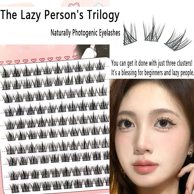 100pcs Must-Have for Lazy Girls! Natural and Realistic Single-Cluster False Lashes, Easy for Beginners, Create Natural Big Eyes Like You Were Born With Them