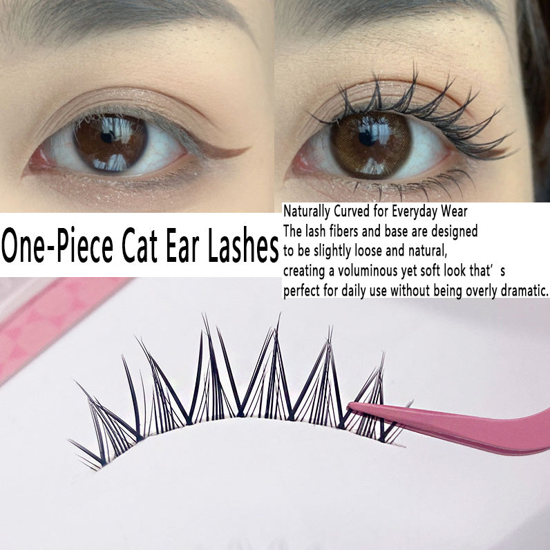 100pcs Lazy Natural One-Piece False Eyelashes - Fairy Transparent Stems with Mini Devil Hybrid Manga Style (Beginner Friendly)