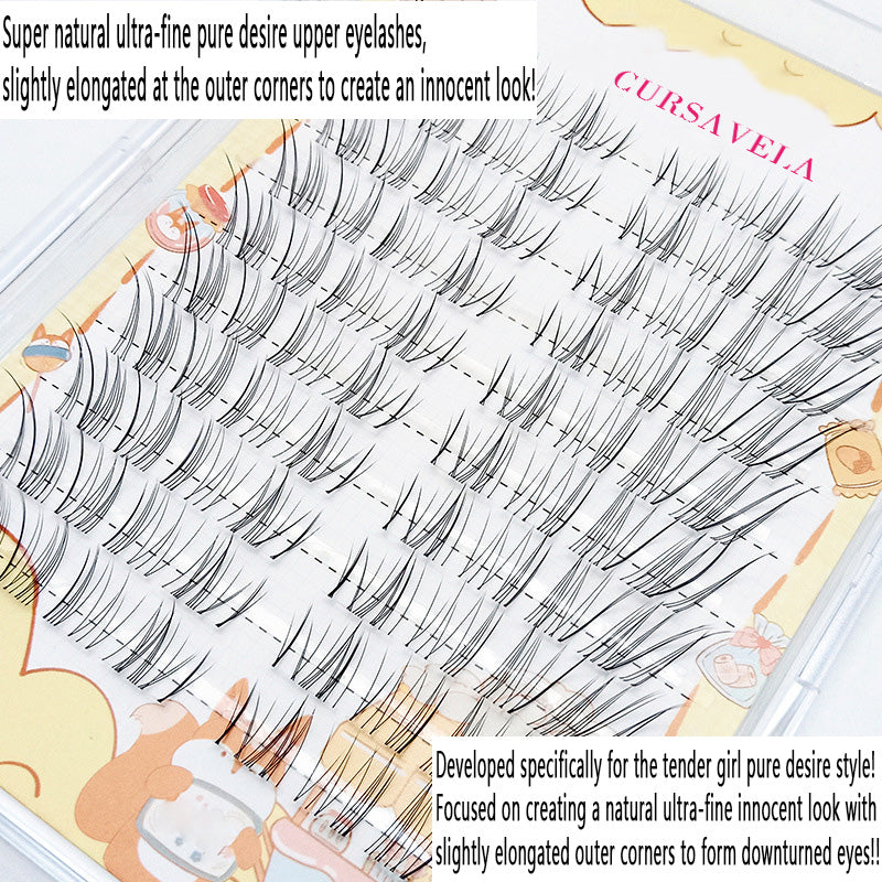Lazy Person's Must-Have! 10-Row Large-Capacity Airy Diagonal-Flying, Messy, Long, Photogenic Single Cluster Segmented Eyelashes