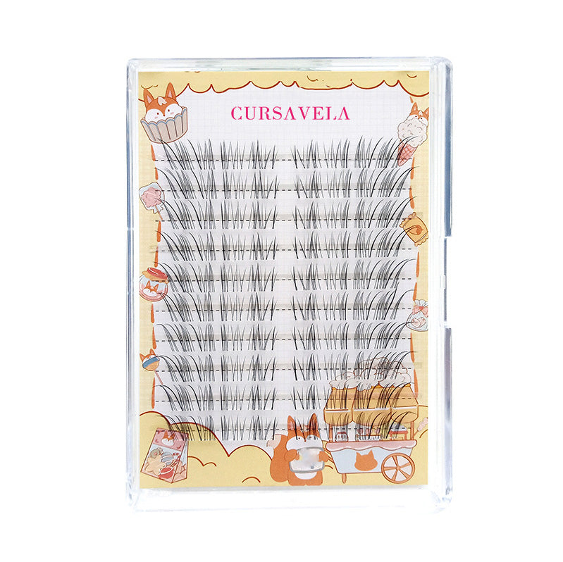 Lazy Person's Must-Have! 10-Row Large-Capacity Airy Diagonal-Flying, Messy, Long, Photogenic Single Cluster Segmented Eyelashes