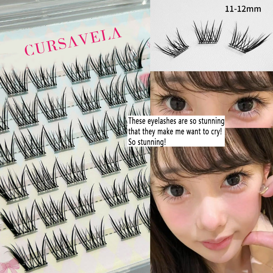 Individual DIY Lashes Fresh Diagonal - flying Fox - style False Eyelashes | Natural Simulation, Transparent Curl, Enlarge Eyes