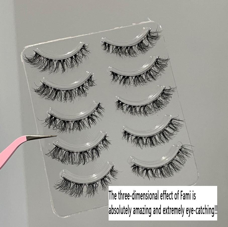 Classic Volume Eyelashes Fluffy Barbie Mixed-Race False Eyelashes | One-Piece Curled Design, Stunning for Photos and Daily Wear