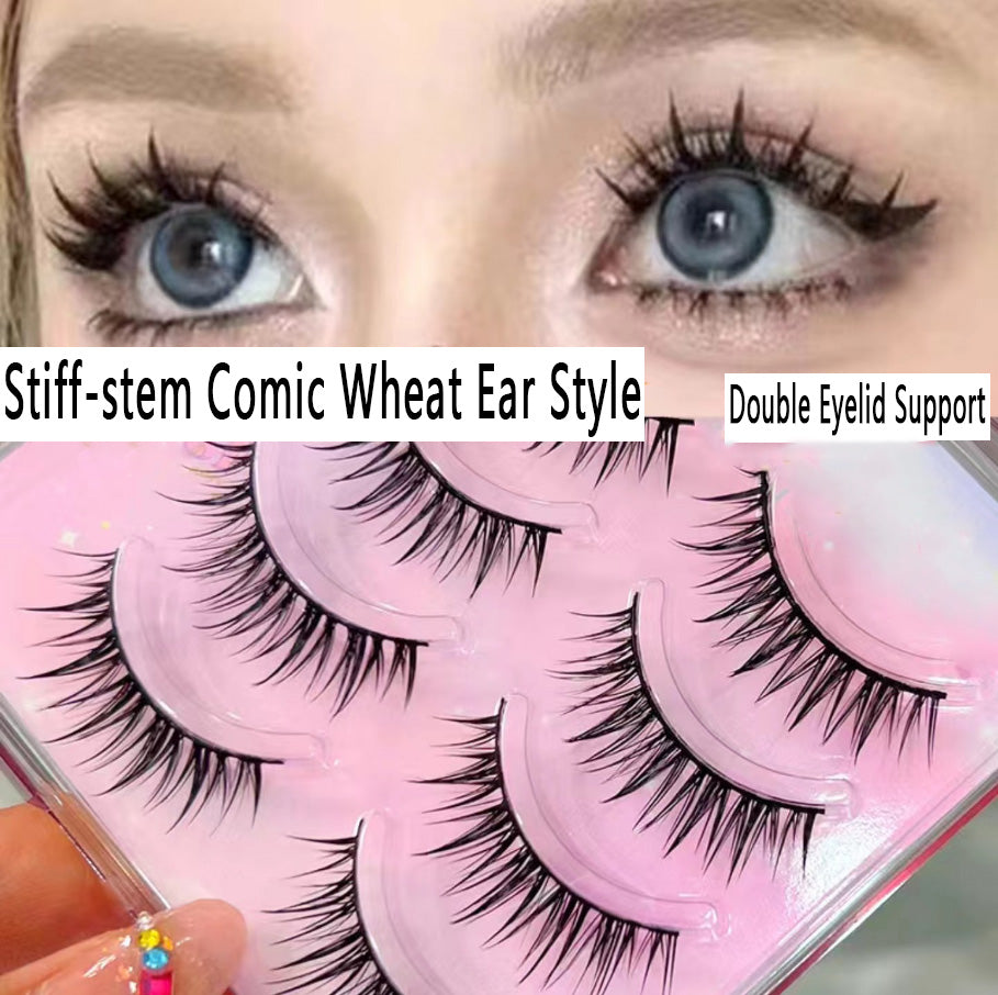 Beginner's Must-Have! Stiff-stem Wet Wheat Ear Lashes, One-Piece for Instant Barbie Eye