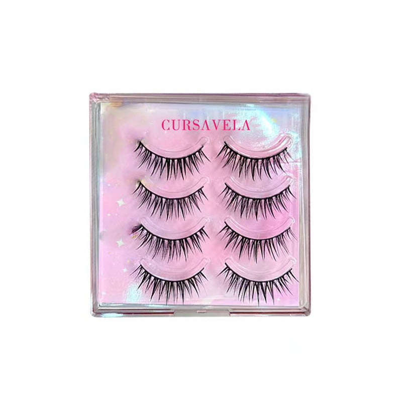 Beginner's Must-Have! Stiff-stem Wet Wheat Ear Lashes, One-Piece for Instant Barbie Eye