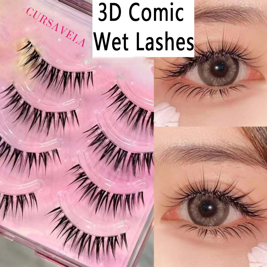 Beginner's Must-Have! Stiff-stem Wet Wheat Ear Lashes, One-Piece for Instant Barbie Eye