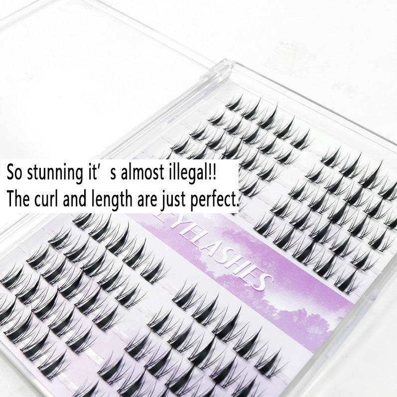 100pcs Barbie Wild Bunny Sweet & Cool Photogenic Lashes - Lazy Girl's 3-Step Voluminous Barbie Manga Style, Self-Adhesive False Lashes for Beginners
