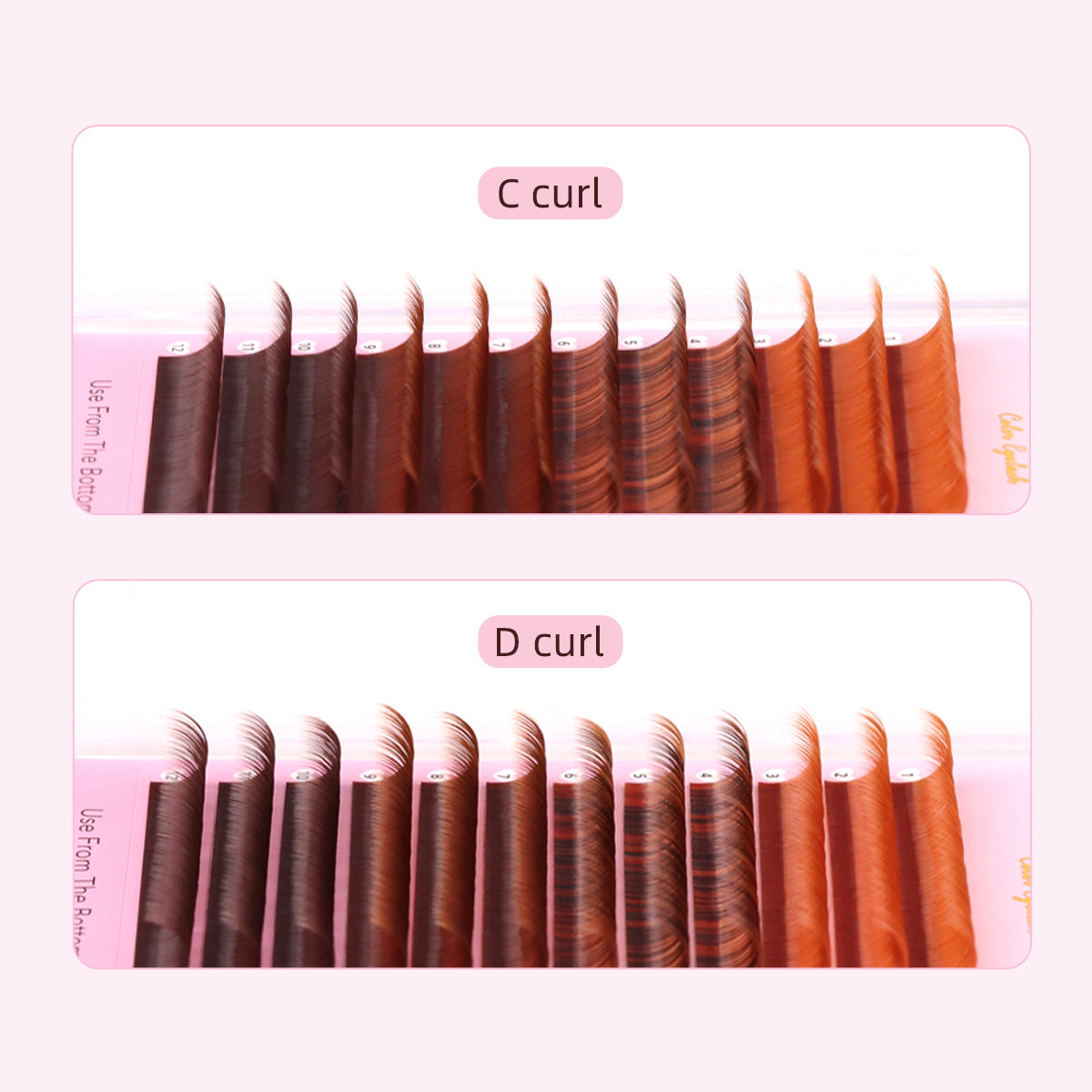 100pcs Colorful Eyelash Individual Extensions for Halloween – Mix of Pink, Red, Green, Blue, and Purple by CURSAVELA