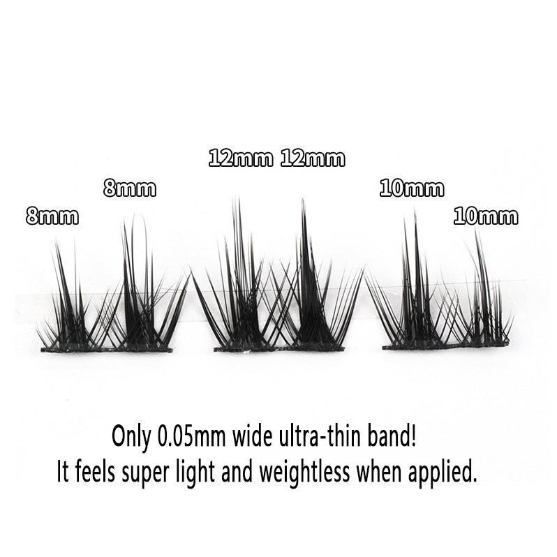 Individual DIY lashes Pure and Sexy Style Double - Tipped "White Moonlight" False Eyelashes, Natural and Realistic Fairy Hair Single Clusters, Ultra - Thin Stem for Enlarged Eyes