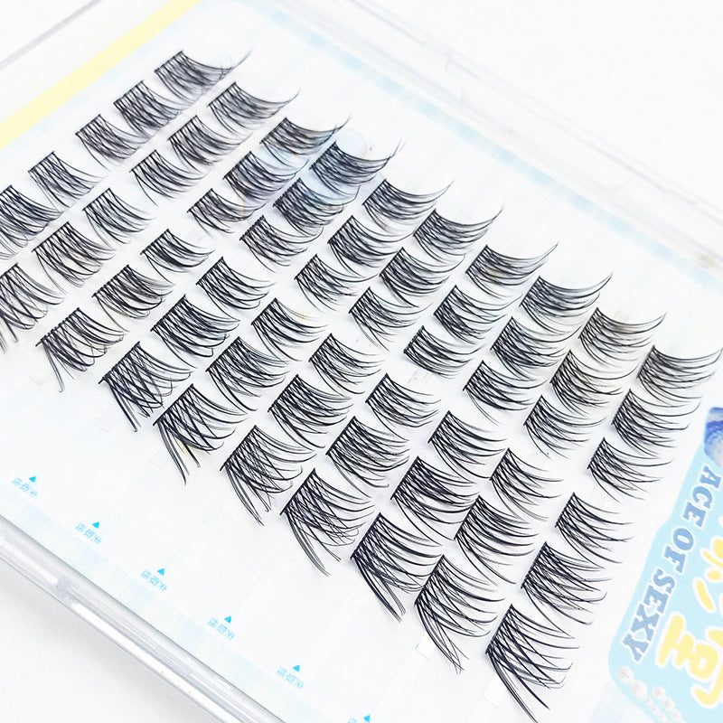 A Must-Have for Lazy People! 10-Row Large-Capacity Single-Cluster False Eyelashes, Baby Curve Fox Style, Pure, Natural, and Super Photogenic, Beginner-Friendly