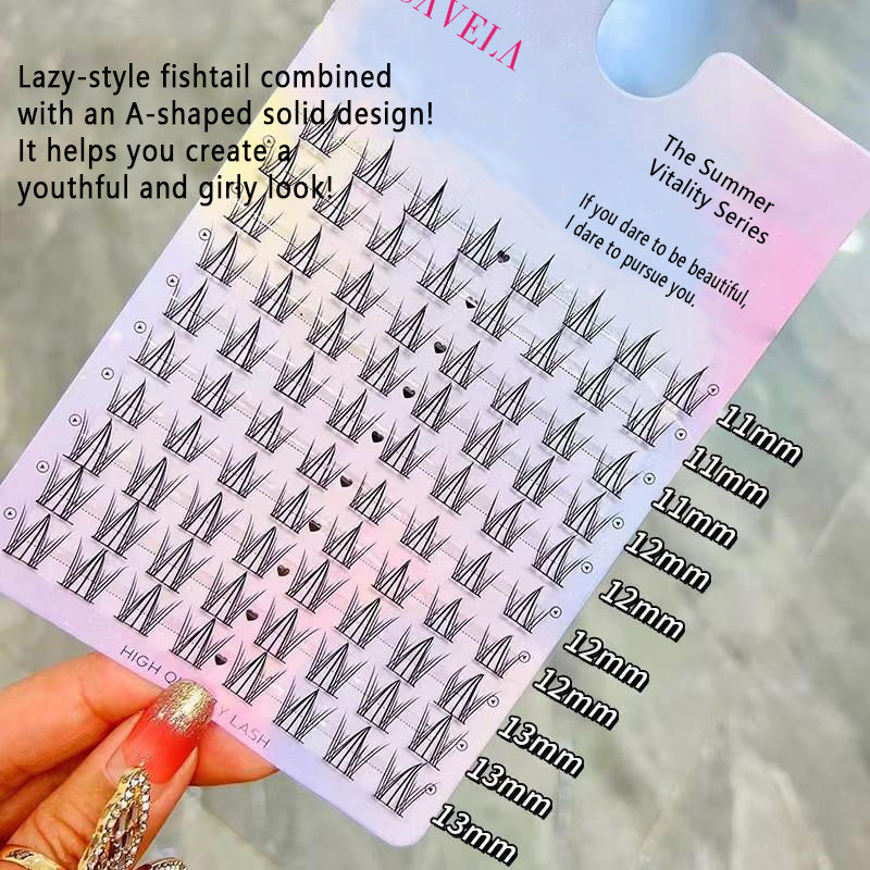 Summer Monet Dream Series: Lazy Fishtail A-shaped Sandwich Soft and Cute Manga False Eyelashes, combined with Barbie Single Cluster Segmented Magic, Make You Instantly Transform into a Smart Fairy