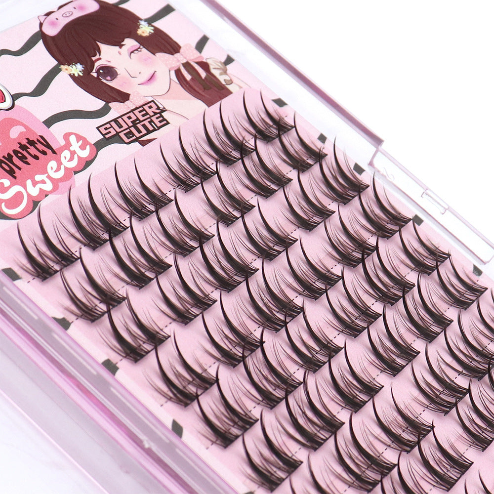 Cursavela Comic-Style Three-Segmented Double-Spike Wheat Eyelashes: Rigid Stems, Large Capacity, Realistic and Natural, an Essential Tool for Beginners and Lazy People