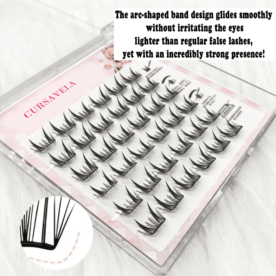 Individual DIY lashes Feathery Deer Lashes | Beginner-Friendly Glue-Free & Remover-Free Flat Strip Lashes – Flutter with the Wind