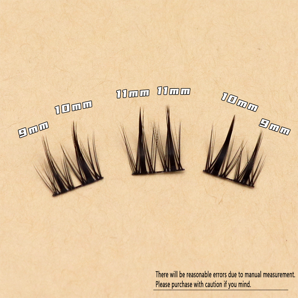 Cursavela Comic-Style Three-Segmented Double-Spike Wheat Eyelashes: Rigid Stems, Large Capacity, Realistic and Natural, an Essential Tool for Beginners and Lazy People
