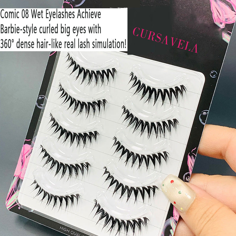 Individual DIY lashes Comic-Style Wet 08 Lashes | One-Piece, Dense & Easy for Barbie Glow