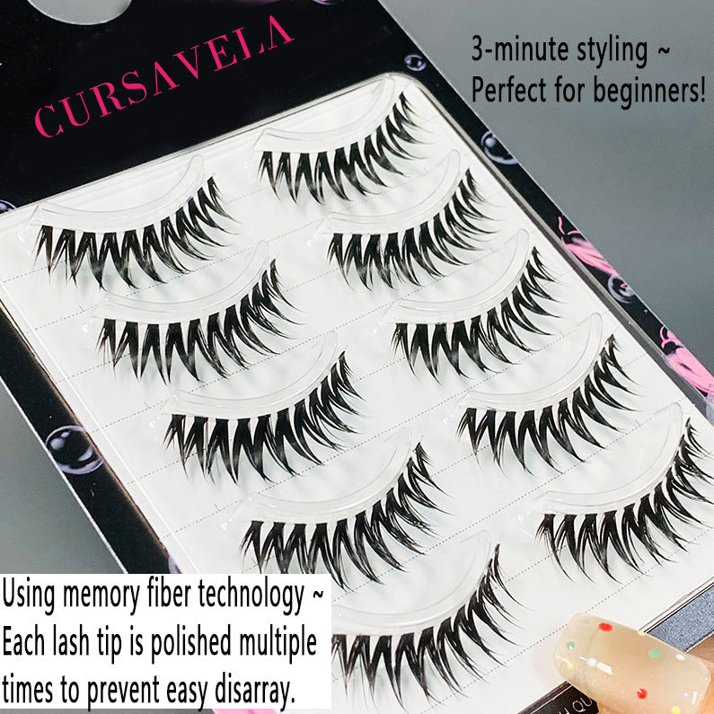 Individual DIY lashes Comic-Style Wet 08 Lashes | One-Piece, Dense & Easy for Barbie Glow