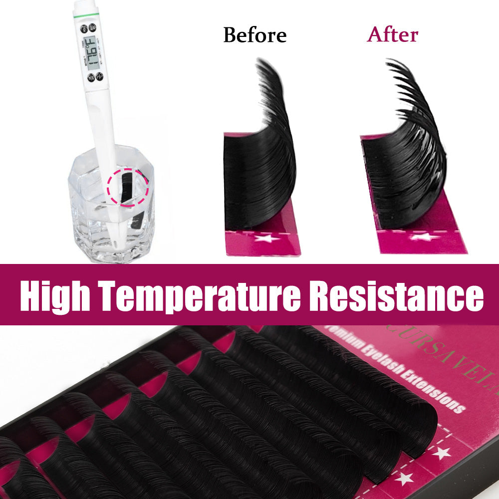 100 Pcs CURSAVELA Classic Volume Lashes, Fluffy Ultra Soft Eyelash Extensions