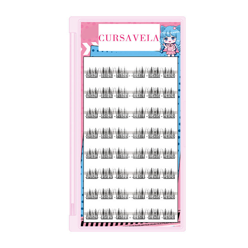 Individual DIY lashes Glue-Free Double-Pointed Lazy Sunflower Lashes - Transparent Self-Adhesive Individual Clusters, 1-Second Quick Stick, Natural & Realistic