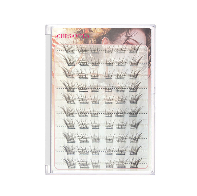 Individual DIY lashes Glue-Free Version Black Tea Brown Su Daji: Fox-Inspired Charm Segmented False Eyelashes – Natural, Voluminous & Lifelike