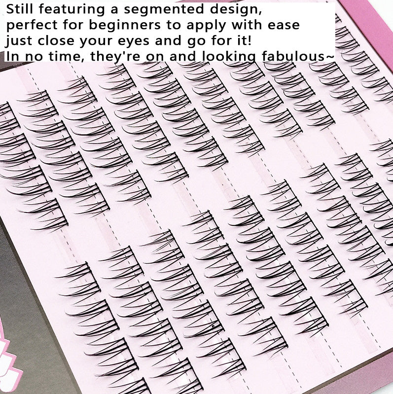 100 pcs Newbies' Must-Have! Ten-Row Double-Tip Small Flame False Eyelashes, Create a Natural Mother-Given Look