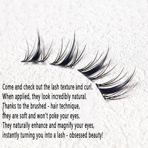 100pcs Sweet - cool K - pop girl group style! Wild rabbit segmented false eyelashes with thin stems, a large capacity of ten rows is coming!