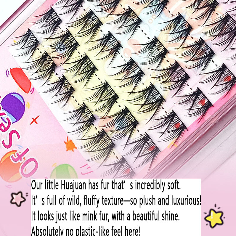 100pcs Lazy Girl's Sixpence Rose False Eyelashes - Natural Clustered Dense Manga Eye Lashes for Beginners, Camera-Ready
