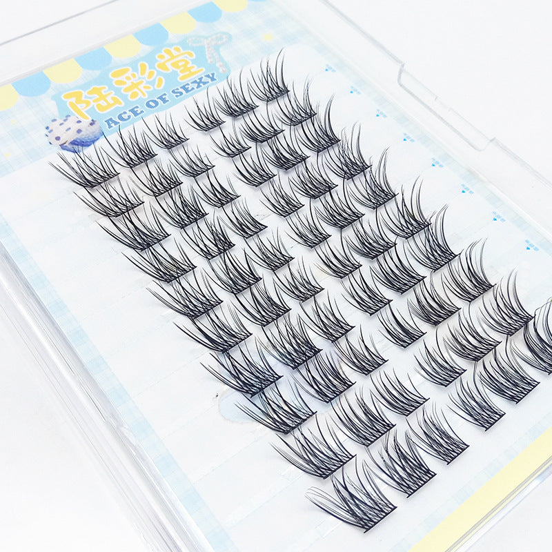 A Must-Have for Lazy People! 10-Row Large-Capacity Single-Cluster False Eyelashes, Baby Curve Fox Style, Pure, Natural, and Super Photogenic, Beginner-Friendly