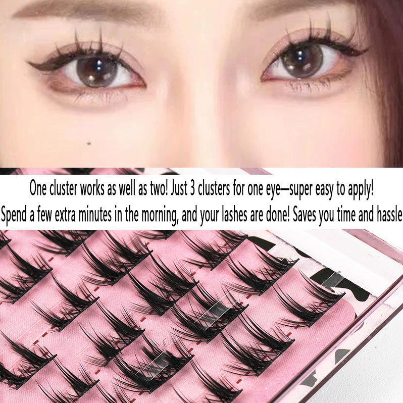 Individual DIY lashes Pure and Sexy Style Double - Tipped "White Moonlight" False Eyelashes, Natural and Realistic Fairy Hair Single Clusters, Ultra - Thin Stem for Enlarged Eyes