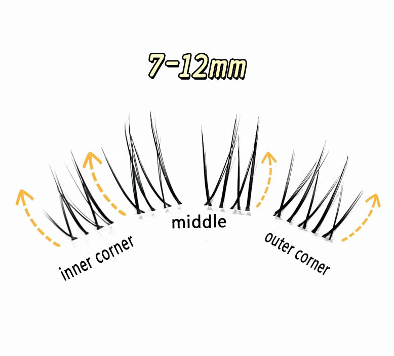 CURSAVELA Individual DIY lashes Rose Manor Glue-Free False Eyelashes | Clear Band, Individual Cluster Segments – Natural for Soft Makeup · Sleek for K-Pop Inspired Looks