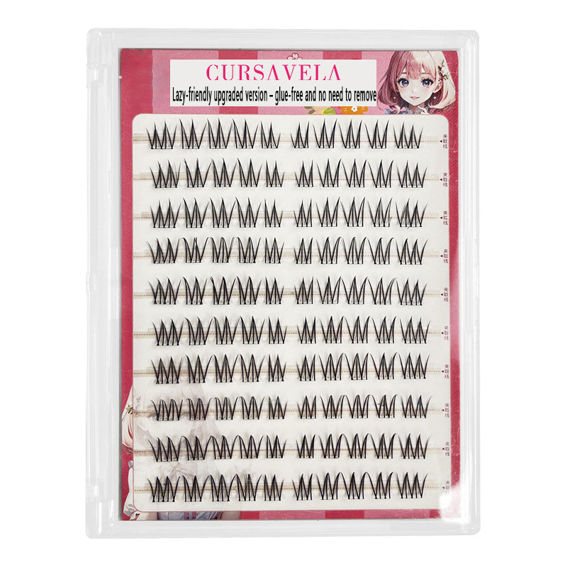 CURSAVELA Individual DIY lashes Rose Manor Glue-Free False Eyelashes | Clear Band, Individual Cluster Segments – Natural for Soft Makeup · Sleek for K-Pop Inspired Looks