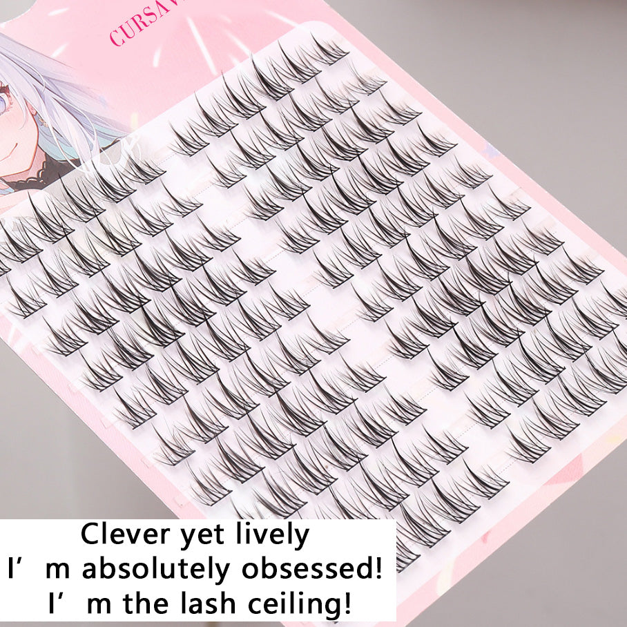 CURSAVELA 8D Fluffy Baby Lashes | Natural-Looking Messy Single Clusters, Lazy Trilogy Sunflower, Beginner-Friendly, Fuzzy Texture