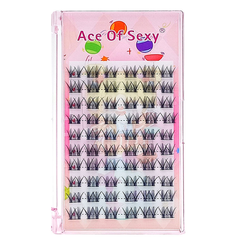 100pcs Lazy Girl's Sixpence Rose False Eyelashes - Natural Clustered Dense Manga Eye Lashes for Beginners, Camera-Ready