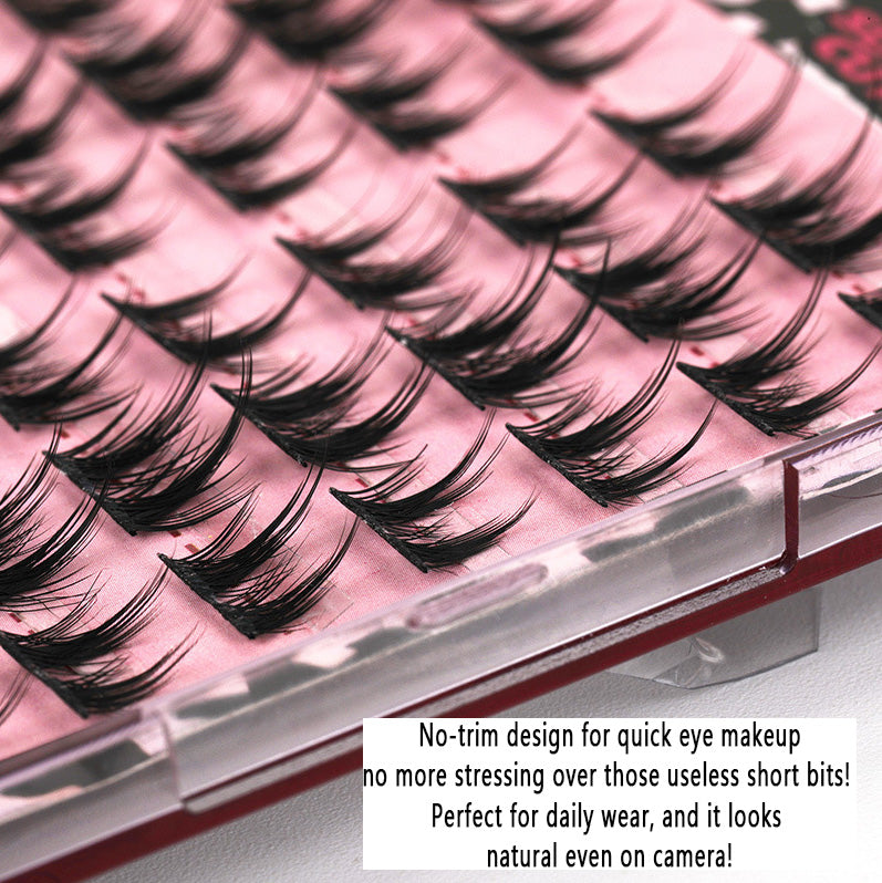 Individual DIY lashes Pure and Sexy Style Double - Tipped "White Moonlight" False Eyelashes, Natural and Realistic Fairy Hair Single Clusters, Ultra - Thin Stem for Enlarged Eyes